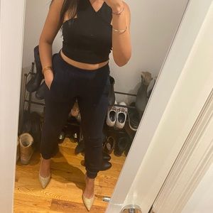 Black going out halter crop top